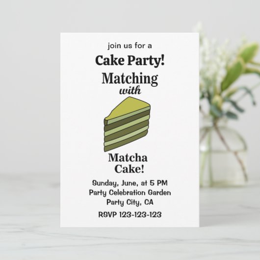 Matcha Green Cake Party Grappig Kaart (Staand voorkant)