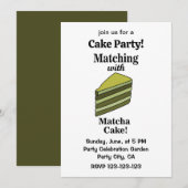 Matcha Green Cake Party Grappig Kaart (Voorkant / Achterkant)