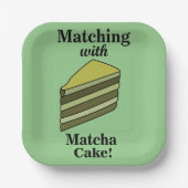 Matcha Green Cake Party Papieren Bordje (Voorkant)
