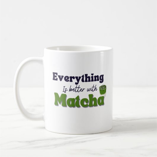 Matcha Green Tea, alles is beter met matcha Koffiemok (Links)