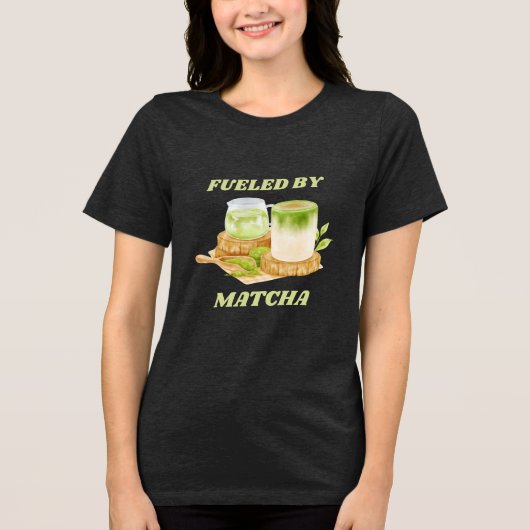 Matcha Green Tea Bubble Tea Lover Tri-Blend Shirt (Voorkant)