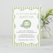 Matcha Green Tea Hand Drawn Baby Shower Kaart (Staand voorkant)