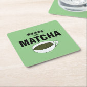 Matcha Green Tea Kartonnen Onderzetters (Schuin)
