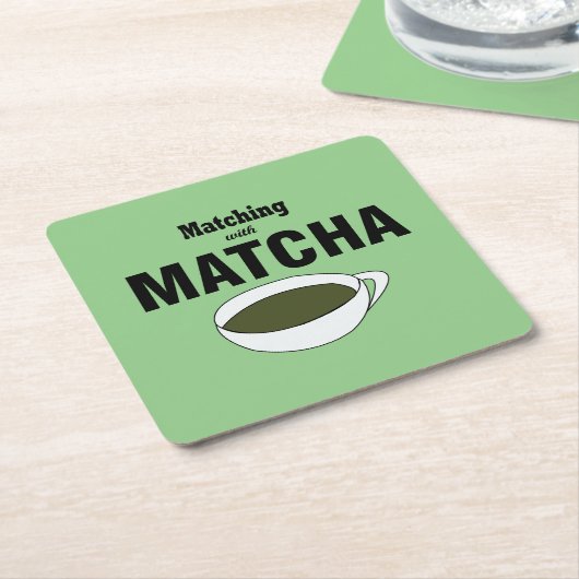 Matcha Green Tea Kartonnen Onderzetters (Schuin)