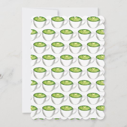 Matcha Green Tea Latte Party Birthday Brunch Kaart (Achterkant)
