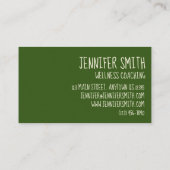 Matcha Green Tea Latte Zen Wellness Meditation Spa Visitekaartje (Achterkant)