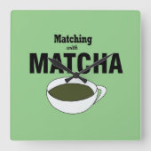 Matcha Green Tea Vierkante Klok (Voorkant)