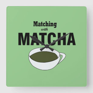 Matcha Green Tea Vierkante Klok