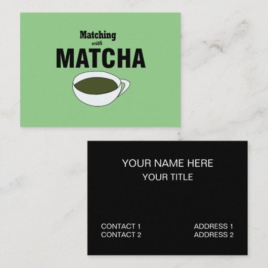 Matcha Green Tea Visitekaartje (Voorkant / Achterkant)