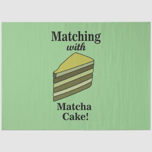 Matcha Groene Cake Eten Grappig Tissuepapier (Voorkant)