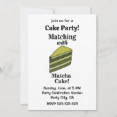 Matcha Groene Cake Feest Grappig Kaart (Voorkant)