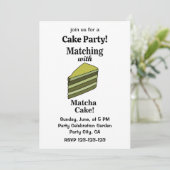 Matcha Groene Cake Feest Grappig Kaart (Staand voorkant)