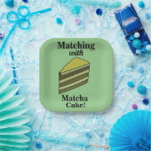 Matcha Groene Cake Feest Papieren Bordje (Feest)