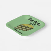 Matcha Groene Cake Feest Papieren Bordje (Gebogen)