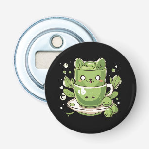matcha groene thee button flesopener