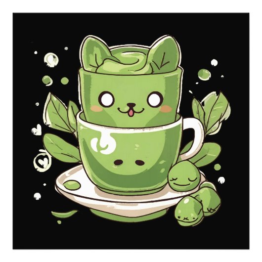 matcha groene thee foto afdruk (Voorkant)