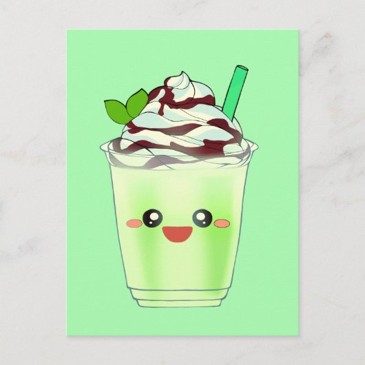 Matcha Groene Thee Gemengde Drink Briefkaart (Voorkant)