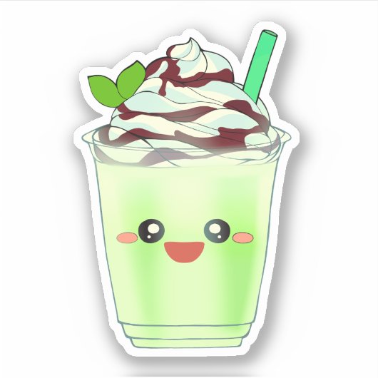 Matcha Groene Thee Gemengde Drink Sticker (Voorkant)