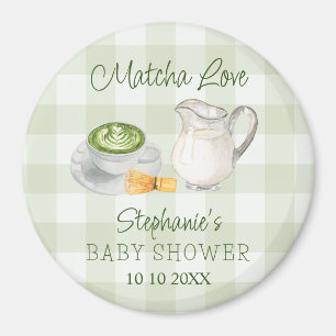 Matcha Groene Thee Gingham Baby Shower Prijzen Magneet