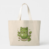 Matcha groene thee grote tote bag (Achterkant)