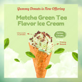 Matcha Groene Thee Ijs Donut Shop aanpassen Raamsticker (Vel 3)