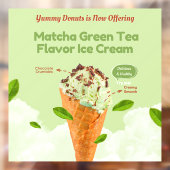Matcha Groene Thee Ijs Donut Shop aanpassen Raamsticker (Vel 2)