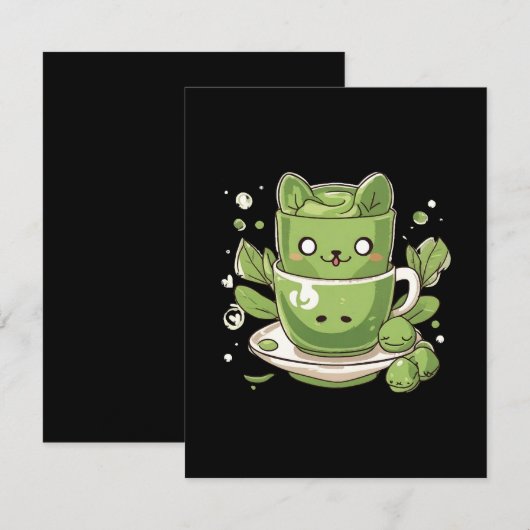 matcha groene thee informatiekaartje (Voorkant / Achterkant)