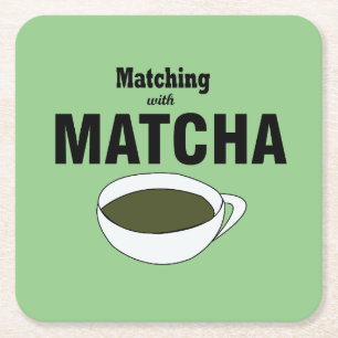 Matcha Groene Thee Kartonnen Onderzetters