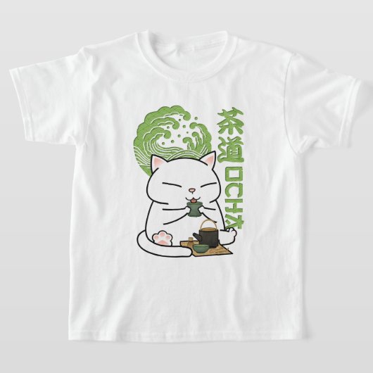 Matcha Groene Thee Kat T-shirt (Laagn)