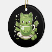 Matcha groene thee keramisch ornament (Links)