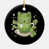 Matcha groene thee keramisch ornament (Achterkant)