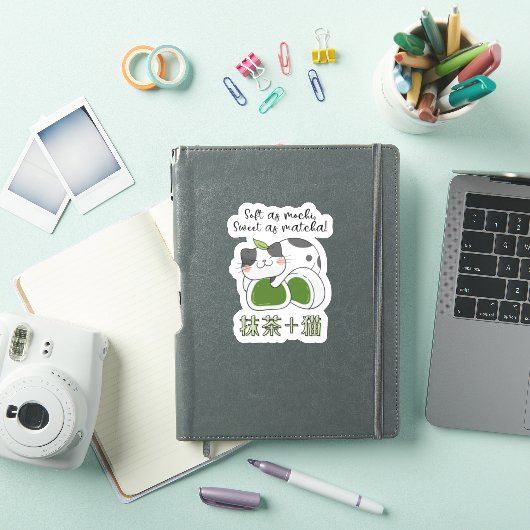 Matcha Groene Thee Mochi Kat Kawaii Sticker (iPad Cover)