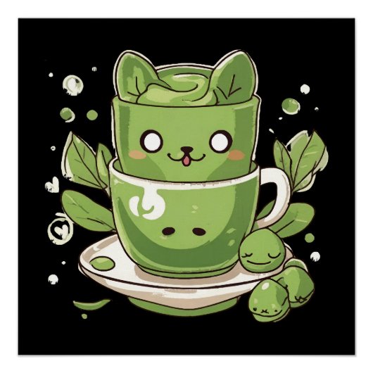 matcha groene thee perfect poster (Voorkant)