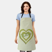 Matcha Groene Thee, retro y2k hart  Schort (Gedragen)