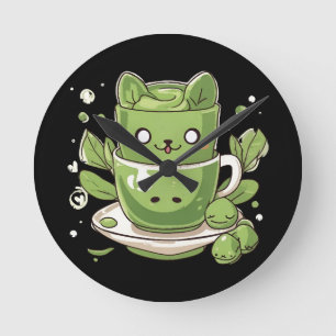 matcha groene thee ronde klok