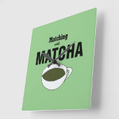 Matcha Groene Thee Vierkante Klok (Hoek)