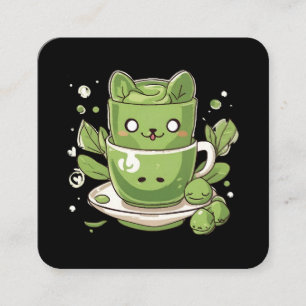 matcha groene thee vierkante visitekaartje