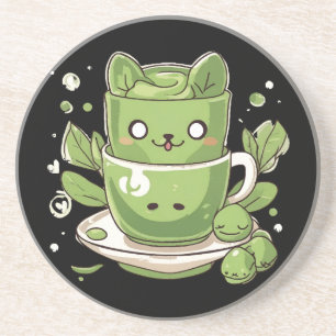 matcha groene thee zandsteen onderzetter