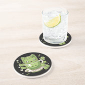 matcha groene thee zandsteen onderzetter (Zijkant)