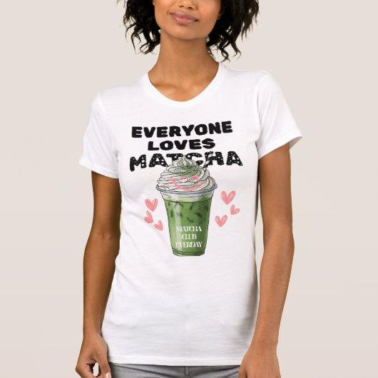 Matcha Iced Latte T-shirt | Schattigee slagroom (Voorkant)