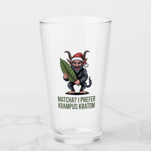 Matcha? Ik verkies Krampus Kratom Grappig Kerstmis Glas (Voorkant)