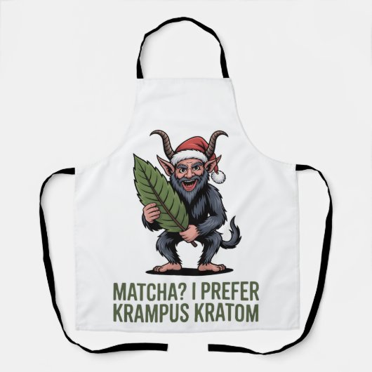 Matcha? Ik verkies Krampus Kratom Grappig Kerstmis Schort (Voorkant)