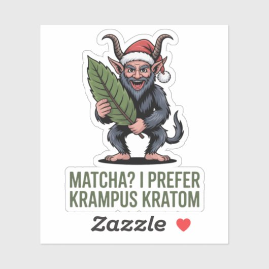 Matcha? Ik verkies Krampus Kratom Grappig Kerstmis Sticker (Vel)