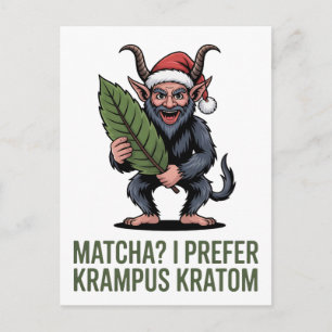 Matcha? Ik verkies Krampus Kratom Grappig Kerstmis Uitnodiging Briefkaart