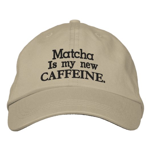 Matcha is mijn nieuwe CAFFEÏNE. Geborduurde Pet (Voorkant)