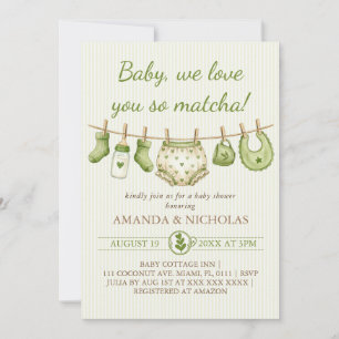 Matcha Jongen Meisje Baby Shower Kaart