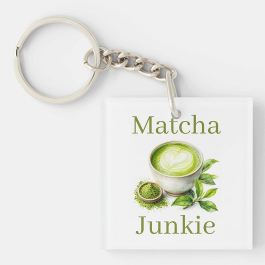 Matcha Junkie Sleutelhanger (voorkant)