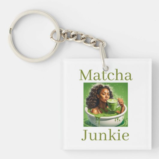 Matcha Junkie Sleutelhanger (voorkant)