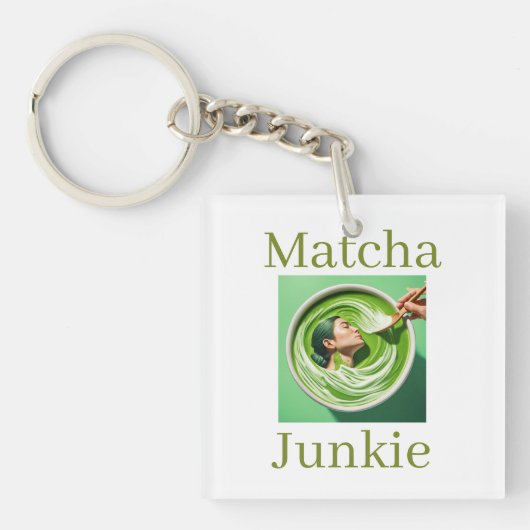 Matcha Junkie Sleutelhanger (voorkant)