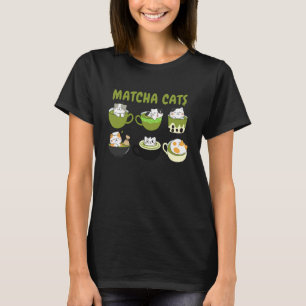 Matcha & Kat Liefhebber Groene Thee Tijd Kat Moede T-shirt